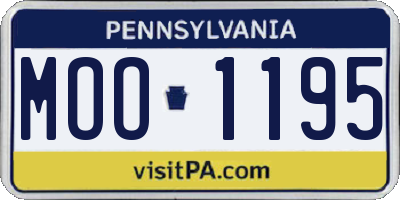 PA license plate MOO1195