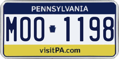 PA license plate MOO1198