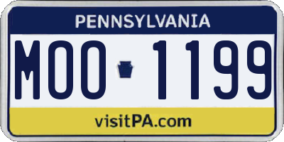 PA license plate MOO1199