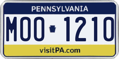 PA license plate MOO1210
