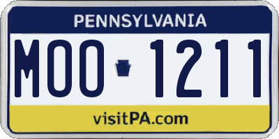 PA license plate MOO1211