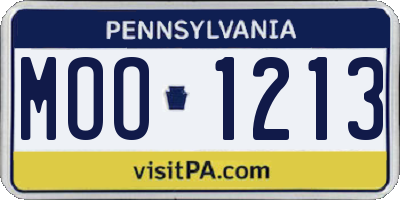 PA license plate MOO1213