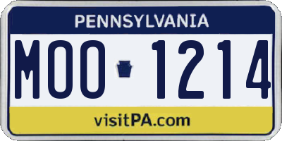 PA license plate MOO1214