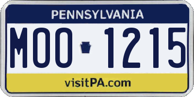 PA license plate MOO1215