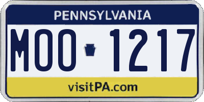 PA license plate MOO1217