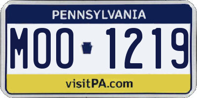 PA license plate MOO1219