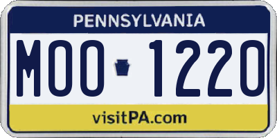 PA license plate MOO1220