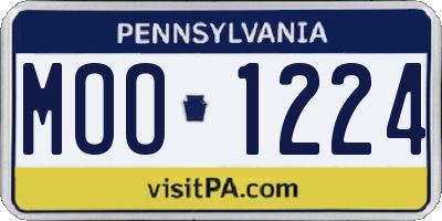 PA license plate MOO1224