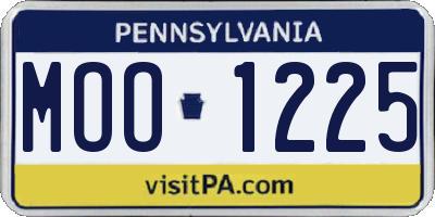 PA license plate MOO1225