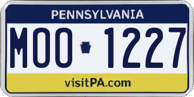 PA license plate MOO1227