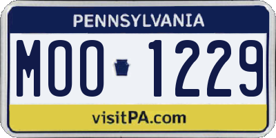 PA license plate MOO1229