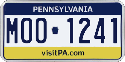 PA license plate MOO1241