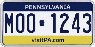 PA license plate MOO1243