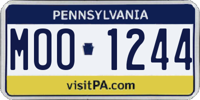 PA license plate MOO1244