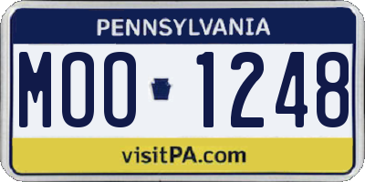 PA license plate MOO1248