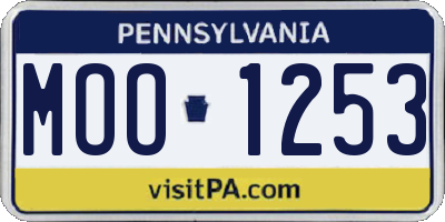 PA license plate MOO1253