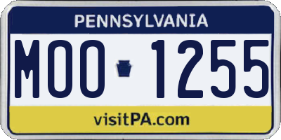 PA license plate MOO1255