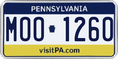 PA license plate MOO1260