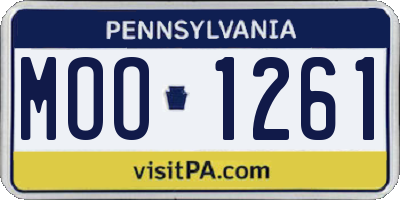 PA license plate MOO1261
