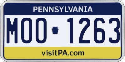 PA license plate MOO1263