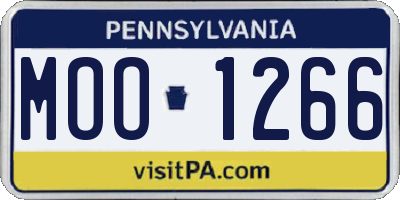 PA license plate MOO1266