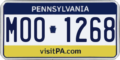 PA license plate MOO1268