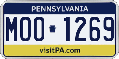 PA license plate MOO1269