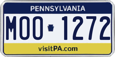 PA license plate MOO1272