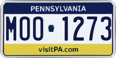 PA license plate MOO1273