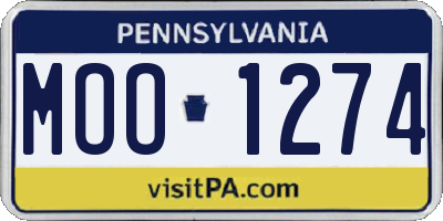 PA license plate MOO1274