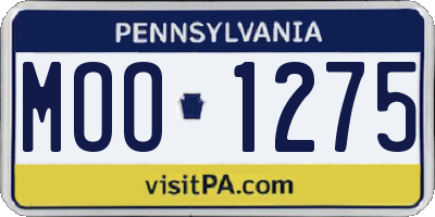 PA license plate MOO1275