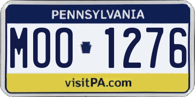 PA license plate MOO1276