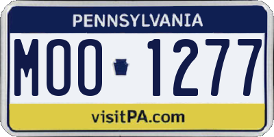 PA license plate MOO1277