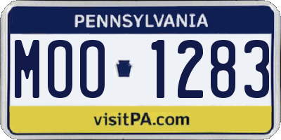PA license plate MOO1283