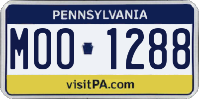 PA license plate MOO1288