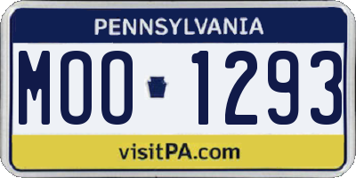 PA license plate MOO1293