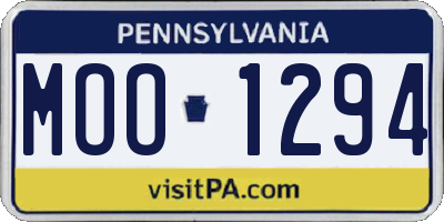 PA license plate MOO1294