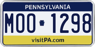 PA license plate MOO1298