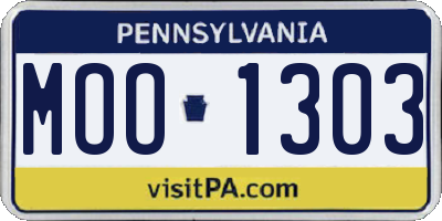 PA license plate MOO1303