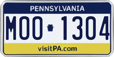 PA license plate MOO1304