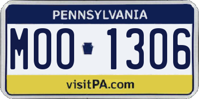 PA license plate MOO1306