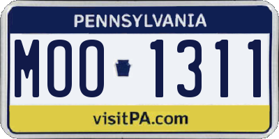 PA license plate MOO1311