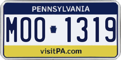 PA license plate MOO1319