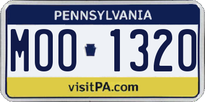 PA license plate MOO1320