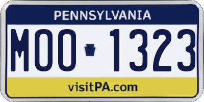 PA license plate MOO1323