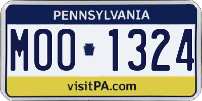 PA license plate MOO1324