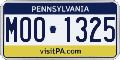 PA license plate MOO1325
