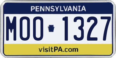 PA license plate MOO1327