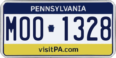 PA license plate MOO1328