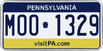PA license plate MOO1329